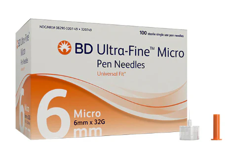 BD6PenNeedles BD ULTRA FINE MICRO PEN NEEDLES 6MM 32 GAUGE - Image 1