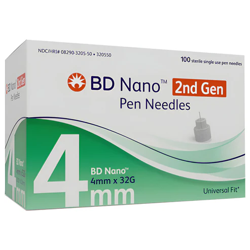 BDNano2ndGenPenNeedles4mm32Gauge BD Nano 2nd Gen Pen Needles 4mm 32 Gauge - Image 1