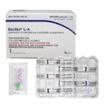 Bicillin L-A Antibiotic Penicillin G Benzathine 600 MU/mL Intramuscular Injection (Rx) Prefilled Syringe 1 mLx 10 Count **Refrigerated**