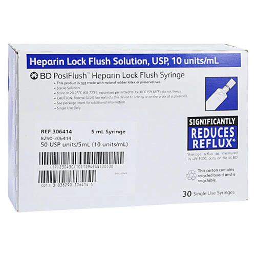 Heparin-Lock-Flush-IV-Flush-Solution-Prefilled-Syringe-5-m_1800x1800 Heparin Lock Flush IV Flush Solution 10u/mL Prefilled Syringe 5 mL 30 Count - Image 1