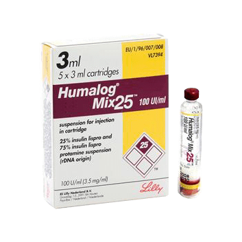 Humalog-mix25-VL7394-1 Humalog Mix 75/25 Cartridge 100 Units/ml - Image 1