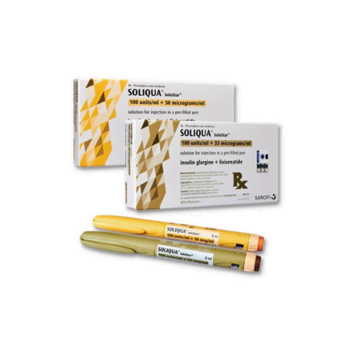 SOLIQUA-SOLOSTAR-PENS-100U-33MCG-ML-5X3ML Soliqua Solostar Pens - Image 1