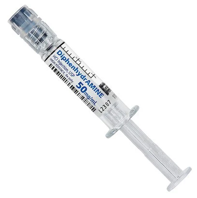 diphenhydramine-50mg-syringes-prefilled_x700 Diphenhydramine Hydrochloride Prefilled Syringes for Injection 50 mg/mL, 24 Pack (Rx) - Image 1