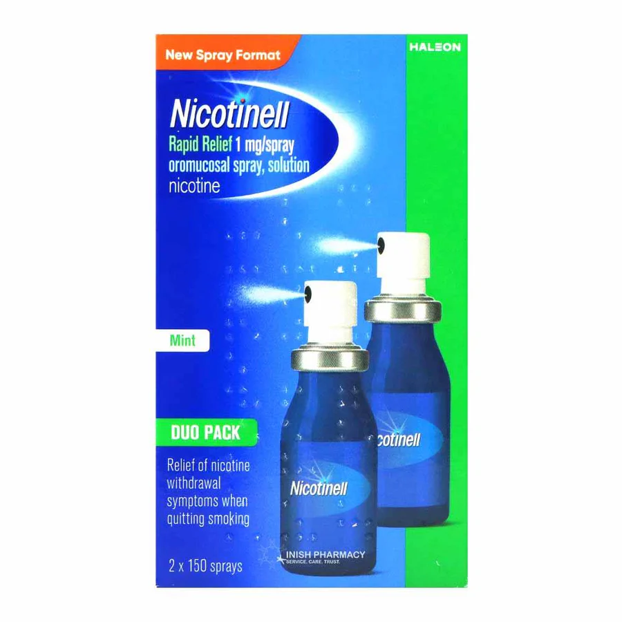 NICO-SPRAY2___XL Nicotinell Rapid Relief Nicotine Spray Duo Pack 2 x 150 Sprays - Image 1